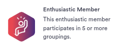 enthusiastic member badge example.