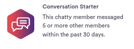 conversation starter member badge example.