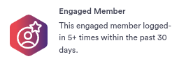 engaged member badge example.