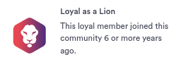 loyal as a lion member badge example.