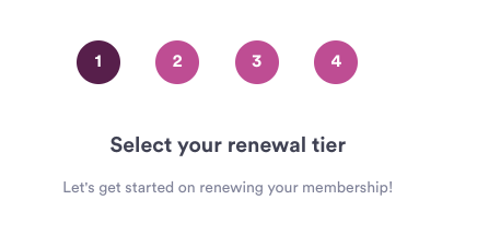 Select your membership renewal product.
